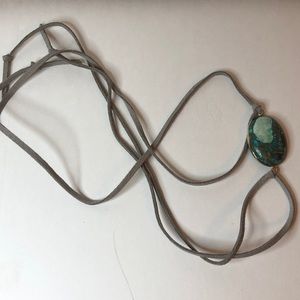 Turquoise and Leather Wrap Bracelet